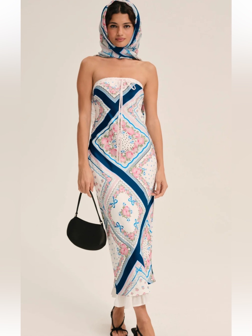 For Love & Lemons Daisy Mae Strapless Slip Floral Midi Dress Size 1XL NWT.